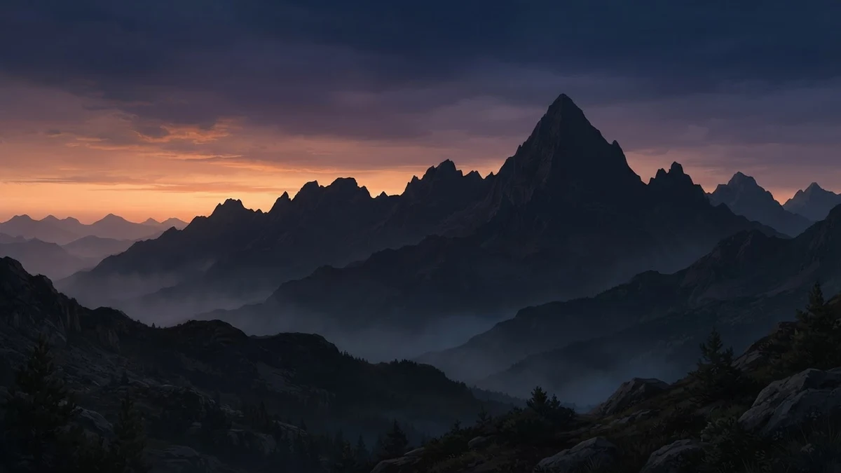 Uneven mountain ridge silhouette illustrating the shape of a real data distribution