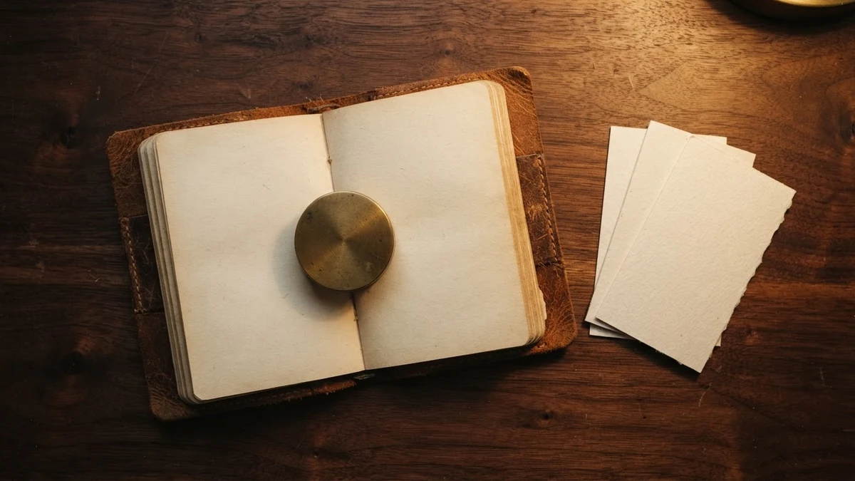 Open notebook with blank index cards illustrating a fixed regression fixture